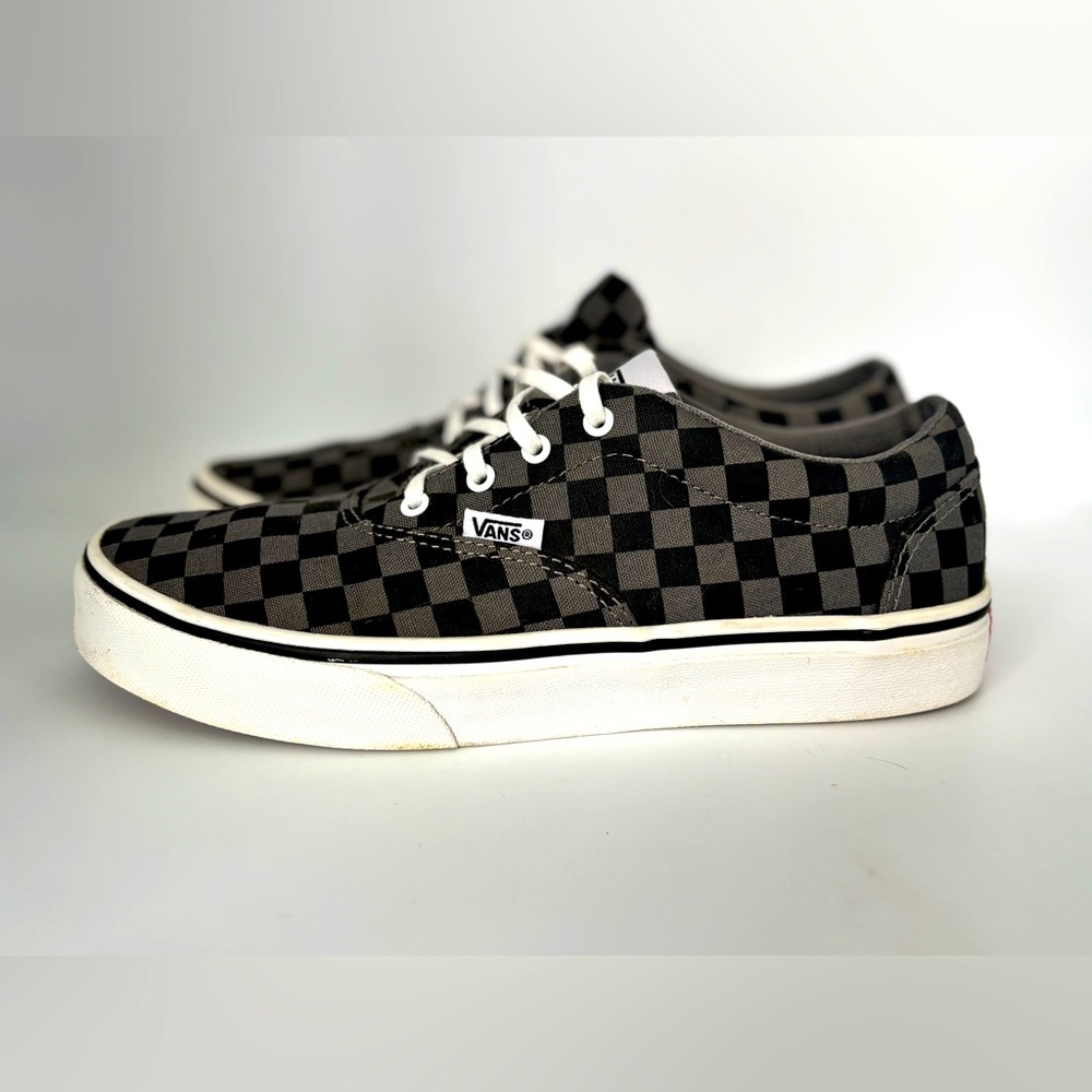 Vans Youth 5.5 Doheny Checkerboard Unisex Black Grey Classic Skate Shoes